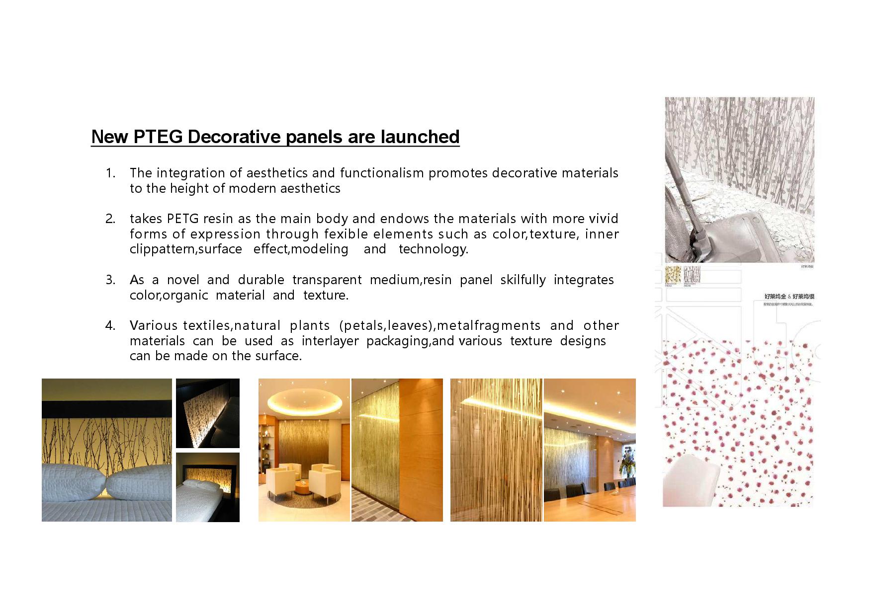 New PETG decorative panels are launched